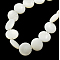 Natural Shell Beads Strands, Flat Round, White, about 29mm in diameter, 4mm thick, hole: 1mm, about 13pcs/strand