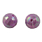 Plating Eco-Friendly Poly Styrene Acrylic Beads, AB Color, Faceted Round, Purple, 8mm, Hole: 1mm, about 2000pcs/500g