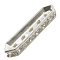 Brass Rhinestone Bridge Spacers, Grade A, Hexagon, Silver Color Plated, Size: about 9mm wide, 35mm long, 4.5mm thick, hole: 1.7mm