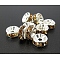 Brass Grade A Rhinestone Spacer Beads, Cadmium Free & Lead Free, Rondelle, Silver, For Bracelet Necklace DIY Jewelry Making Accessories, Topaz, 8x3.5mm, Hole: 2mm