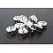 Brass Grade A Rhinestone Spacer Beads, Cadmium Free & Lead Free, Rondelle, Silver, For Bracelet Necklace DIY Jewelry Making Accessories, Amethyst, 8x3.5mm, Hole: 2mm