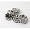 Iron Crystal Rhinestone Spacer Beads, Grade A, Rondelle, Waves Edge, Gunmetal, 8x3.5mm, Hole: 1.5mm