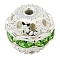 Brass Rhinestone Beads, Grade A, Silver Color Plated, Round, Peridot, 10mm, Hole: 1.2mm