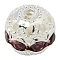 Brass Rhinestone Beads, Grade A, Silver Color Plated, Round, Light Amethyst, 10mm, Hole: 1.2mm
