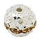 Brass Rhinestone Beads, Grade A, Silver Color Plated, Round, Light Colorado Topaz, 10mm, Hole: 1.2mm