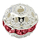 Brass Rhinestone Beads, Grade A, Silver Color Plated, Round, Light Rose, 10mm, Hole: 1.2mm