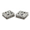 Brass Rhinestone Spacer Beads, Grade A, Platinum Metal Color, Square, Crystal, 6x6x3mm, Hole: 1mm