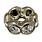 Brass Rhinestone Spacer Beads, Grade AAA, Wavy Edge, Nickel Free, Gunmetal, Rondelle, Crystal, 5x2.5mm, Hole: 1mm