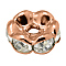 Brass Rhinestone Spacer Beads, Grade AAA, Wavy Edge, Nickel Free, Rose Gold Metal Color, Rondelle, Crystal, 7x3.2mm, Hole: 1.2mm