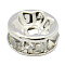 Brass Rhinestone Spacer Beads, Grade AAA, Straight Flange, Nickel Free, Silver Color Plated, Rondelle, Crystal, 7x3.2mm, hole: 1.8mm