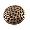 Tibetan Style Beads, Zinc Alloy, Lead Free & Cadmium Free, Flat Round, Red Copper Color, 17mm in diameter, 6mm thick, hole: 1mm