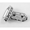Brass Middle East Rhinestone Bridge Spacers, 5 pcs Crystal Rhinestone Inlaid, Nickel Free, Hexagon, Platinum, 11x4.5x2.5mm, Hole: 1mm, 2 holes