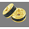 Brass Grade A Rhinestone Spacer Beads, Golden Plated, Rondelle, Nickel Free, Jet, 10x4mm, Hole: 2mm