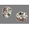 Brass Grade A Rhinestone Spacer Beads, Wavy Edge, Rondelle, Nickel Free, Silver, Light Rose, 12x4mm, Hole: 2.5mm