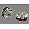 Brass Grade A Rhinestone Spacer Beads, Wavy Edge, Rondelle, Nickel Free, Silver, Siam, 12x4mm, Hole: 2.5mm