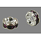 Brass Grade A Rhinestone Spacer Beads, Wavy Edge, Rondelle, Nickel Free, Silver, Amethyst, 12x4mm, Hole: 2.5mm