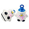 Brass Enamel Christmas Bell Pendants, Snowman, White, 24x18x13mm, Hole: 2mm