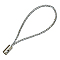 Cord Loop with Alloy Findings and Purl Cord, Silver, about 5cm long, hole: 1.8mm