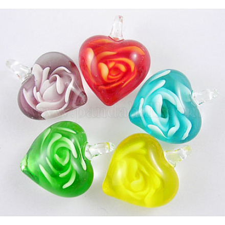 Идеи для дня Святого Валентина для ее романтический ручной работы Lampwork подвесками D068MY-1