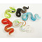 Lampwork Glass Large Pendants, with Gold Sand, Snake, Mixed Color, 32mmx64mm, hole: 7mm
