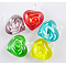 Ideas for Valentines Day for Her Romantic Handmade Lampwork Pendants, Inner Flower, Heart, Mixed Color, about 18mm wide, 25mm long, Hole: 6mm