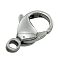 Tarnish Resistant 316 Surgical Stainless Steel Lobster Claw Clasps, Stainless Steel Color, 15x9mm, Hole: 2mm