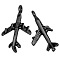 Tibetan Style Alloy Pendants, Passenger Airplane, Cadmium Free & Lead Free, Gunmetal, 22x15x3mm, Hole: 2.5mm