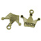 Tibetan Style Pendant Cabochon Settings, Crown, With a Word Princess, Antique Bronze, 19x17mm, Hole: 2mm
