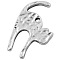 Hammered Tibetan Style Alloy Kitten Pendants, Bumpy, Cat with Arched Back Shape, Antique Silver, Lead Free & Cadmium Free, 27x16x1mm, Hole: 2mm, about 790pcs/1000g