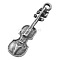 Tibetan Style Alloy Pendants, Lead Free and Cadmium Free, Violin, Antique Silver, 25x7.5x2mm, Hole: 2mm, about 98pcs/114g