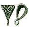 Tibetan Style Alloy Tube Bails, Loop Bails, Bail Beads, Triangle, Antique Bronze, 15.5x10x7mm, Hole: 1.5mm, about 760pcs/1000g, Lead Free & Cadmium Free