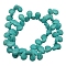 Synthetic Howlite Beads, Dyed, teardrop, Turquoise, 14x10x5mm, Hole: 1mm, about 900pcs/kg