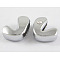 Initial Slide Beads, Nickel Free Alloy and One Clear Rhinestone Beads, Letter L, about 12mm long, hole: 8.2x1.5mm