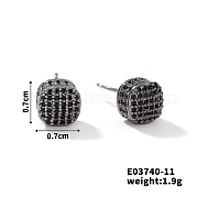 Шикарные латунные кубические серьги из циркония ZD1304-3