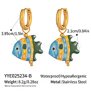 Серьги-кольца из нержавеющей стали и керамики OI2798-2