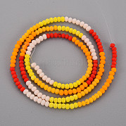 Непрозрачные 7 цвета бусины из матового стекла FGLA-T002-02A-A03