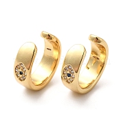Серьги-каффы из латуни с микропаве из кубического циркония EJEW-P226-04G