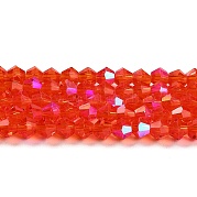 Прозрачные стеклянные бусины гальваническим пряди GLAA-F029-3mm-D14