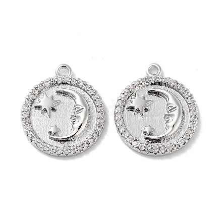 Латунные микропаве прозрачные подвески с фианитом KK-F871-30P-1