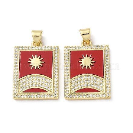 Латунные микропаве прозрачные подвески с фианитом KK-C045-09G-1