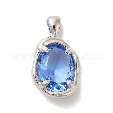 Подвески из платиновой латуни с микропаве из кубических цирконий KK-U031-02P-05-1