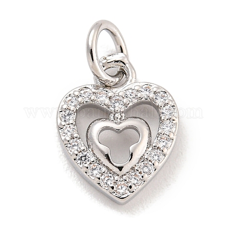 Сердце из латуни с подвесками из циркония KK-Q814-07P-1