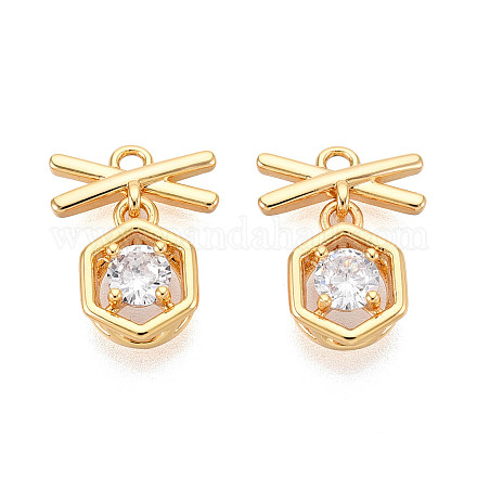 Латунные микро проложить кубического циркония подвески KK-N263-74B-G-1