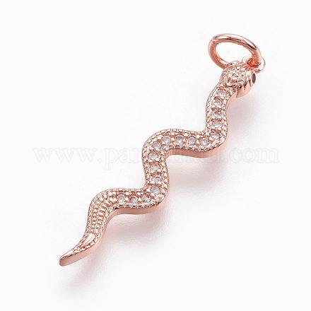 Латунные микро проложить кубического циркония подвески ZIRC-O026-22RG-NR-1