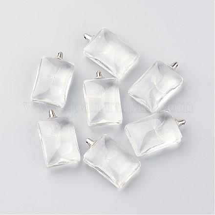 Прямоугольник литые стеклянные подвески GLAA-Q047-18x25-01P-1