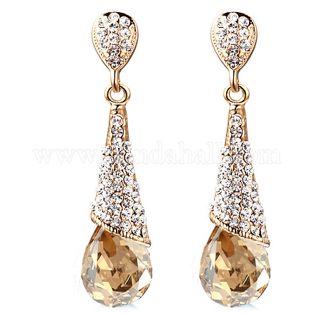 Серьги-гвоздики из латуни с позолотой 18k EJEW-EE0001-232F-1