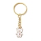 Bear Alloy Enamel Pendants Keychain, with Iron Keychain Ring, White, 7cm