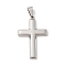 Non-Tarnish 304 Stainless Steel Pendants, Cross Charm, Religion, Stainless Steel Color, 41x27.5x3.5mm, Hole: 7x6mm