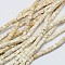 Synthetic Turquoise Beads Strands, Dyed, Cube, Creamy White, 4x4x4mm, Hole: 1mm, about 95pcs/strand, 15.75 inch