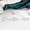 Flat Round with Deer Horn Pattern Brass & Resin Imitation Moonstone Pendant Necklaces & Stud Earrings & Link Bracelets Sets, Platinum, 400mm & 170mm & 9mm